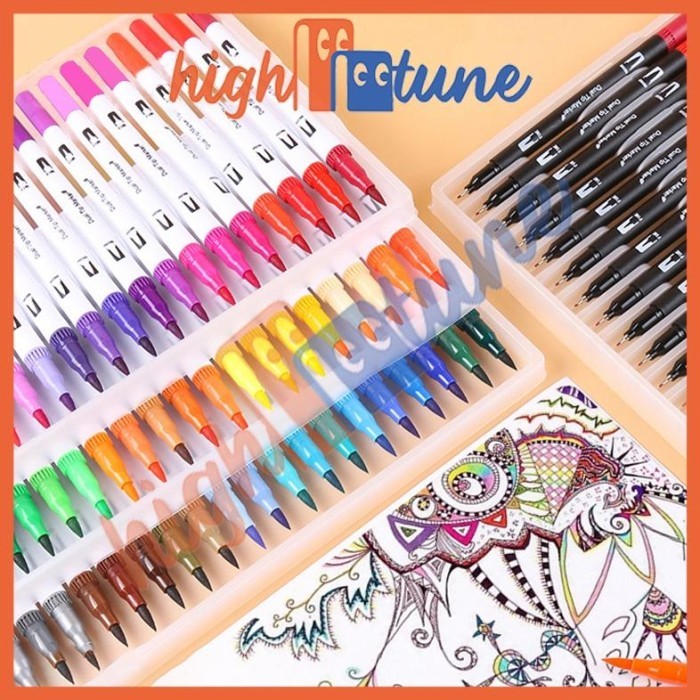 

Sale Sale 6.6 Hightune Spidol Warna Set 12/36/60/100 Spidol Brush Pen 2