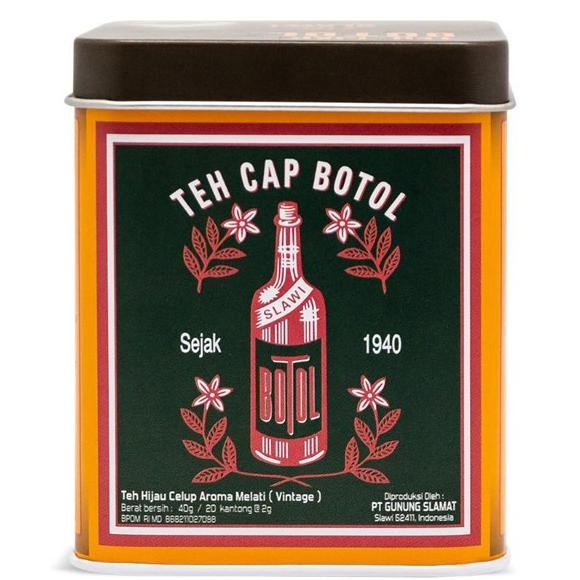 

NEW PRODUK TEH CAP BOTOL VINTAGE TEH HIJAU CELUP AROMA MELATI 40 G !!!!!