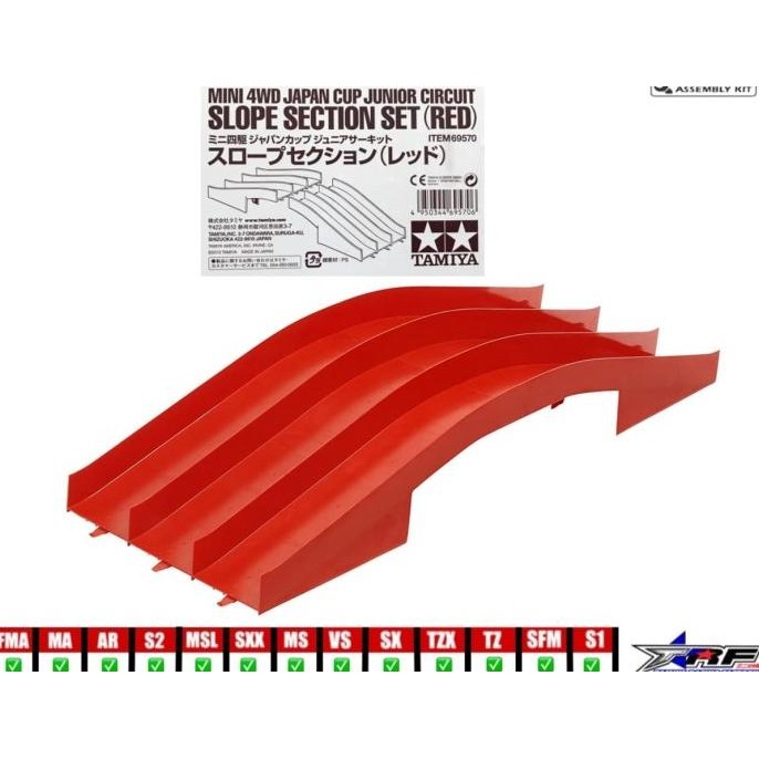 TAMIYA 69570 JAPAN CUP JR CIRCUIT SLOPE SECTION SET (RED) /TRACK SLOPE