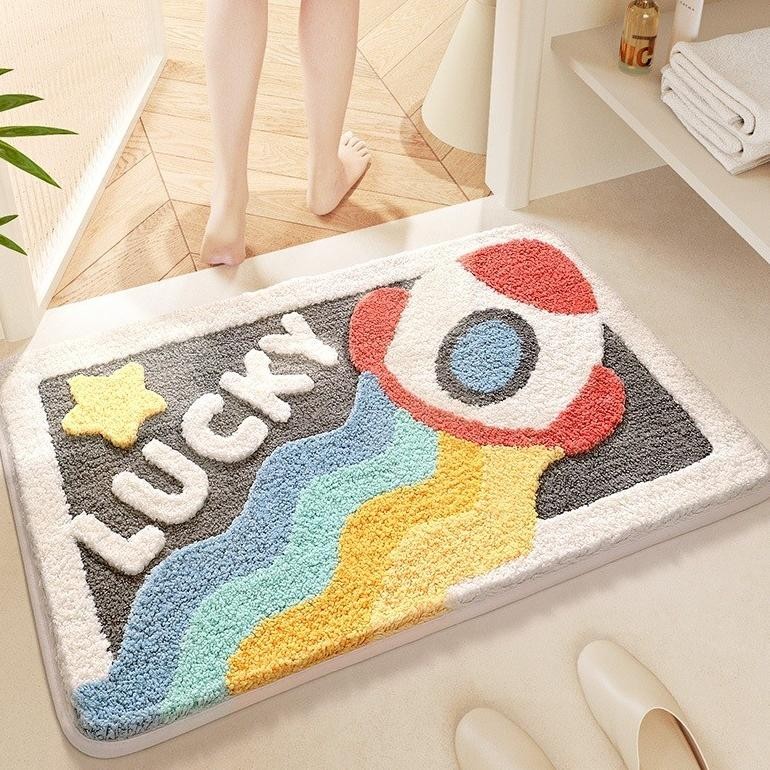 Cuci Gudang Keset Kaki Kamar Anti Slip Keset Bulu Kamar Tidur Aestetik Motif Keset Lucu Keset Anti S