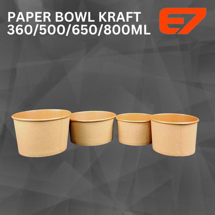 

Paper Bowl Kraft + Lid - RIce Bowl (isi 500pcs) (GROSIR) LDS