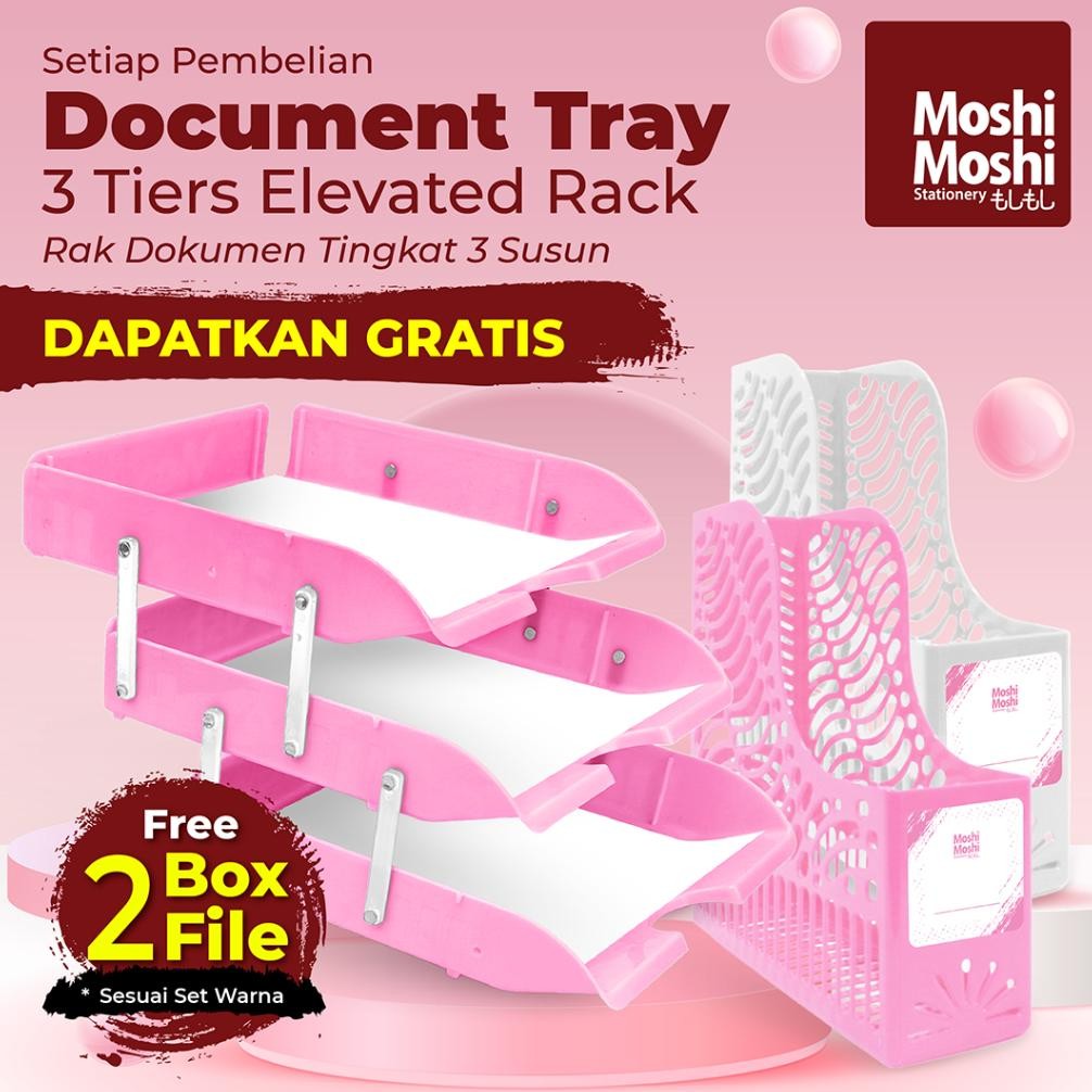 

COD PROMO Document Tray Elevated Letter Rak Susun Kertas File Dokumen 3 Tingkat GRATIS 2 File Box Moshi gha-68