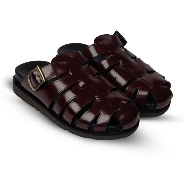 Baru Lux Fisherman Maroon - Nappa Milano - Sandal Unisex Kekinian