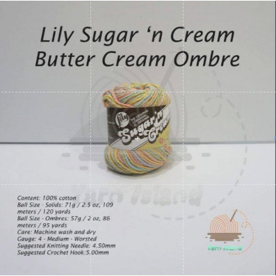 

Benang rajut Lily sugar and cream buttercream ombre