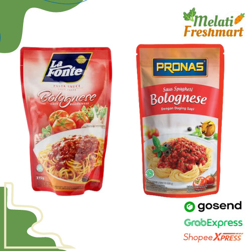 

Saus Bolognese Lafonte 315gr & Pronas 350gr - Melati Freshmart