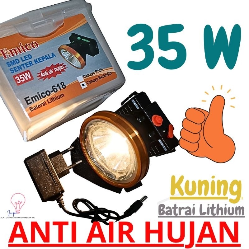 Senter Kepala 35w kuning EMICO