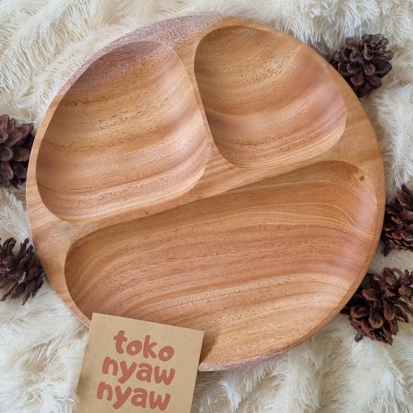 Piring / Piring Sekat / Piring Makan Anak / Piring Kayu Estetik