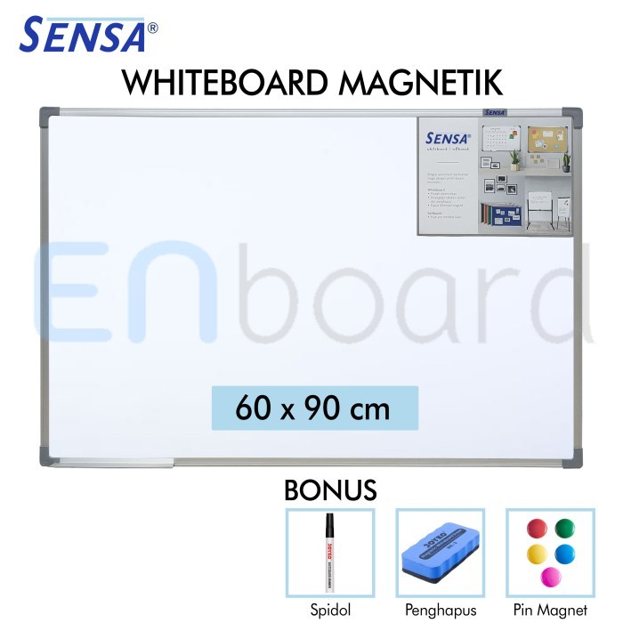 

Ready Papan Tulis Whiteboard Gantung Magnet Single Face Sensa 60 x 90 cm