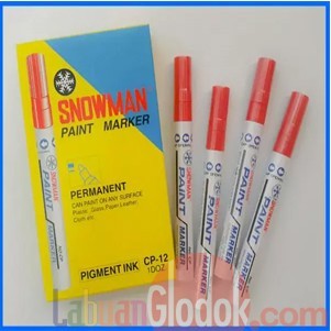 

Ready Spidol Permanent Paint Marker Snowman Merah Isi 12 Pcs