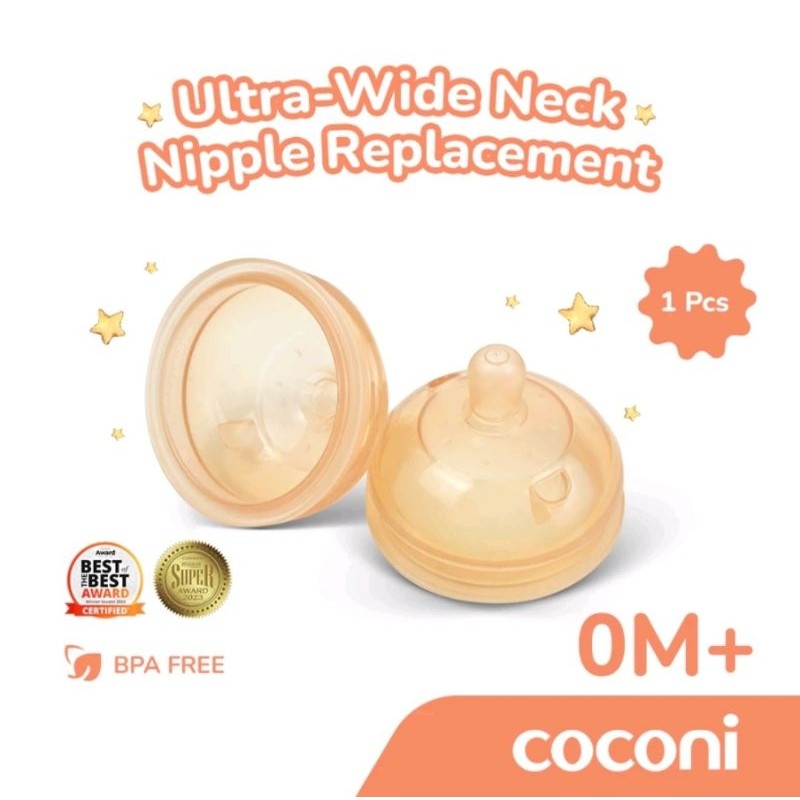 Coconi Ultra Wide Neck Nipple Replacement S M L | Dot Pengganti Coconi Ultra Wide Neck
