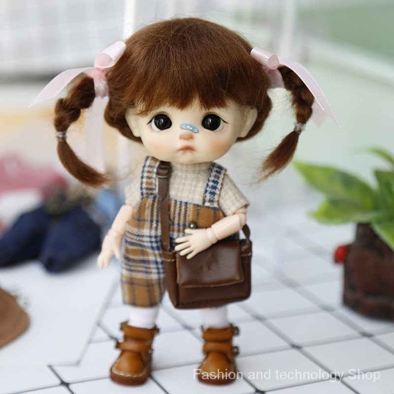 Wig Boneka 8Sub-bid Ob11 Wig Lucu Bola Bayi Lari Wajah Manusia Mohair【Spot】Lembut & &*- |689927ED|