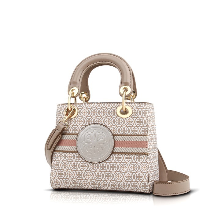 PRODUK TERBATAS Tas Wanita Les Catino Jestina Medalion Mini Satchel Warm Tp/Ntrl