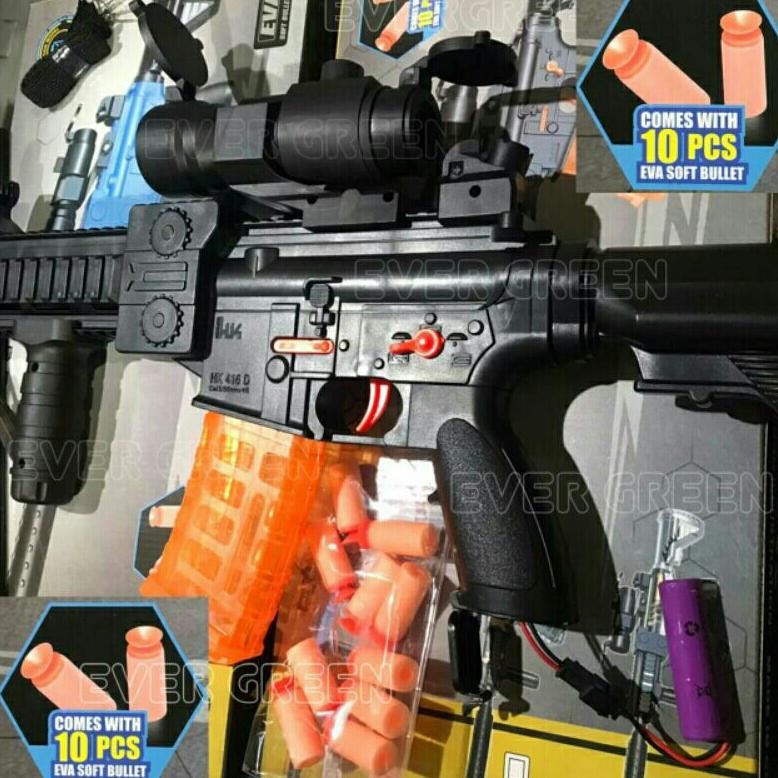 Promo Gila Mainan Sniper Tembak Tembakan Nerf Peluru Busa (Eva Soft Bullet) Otomatis + Telescope Hk4