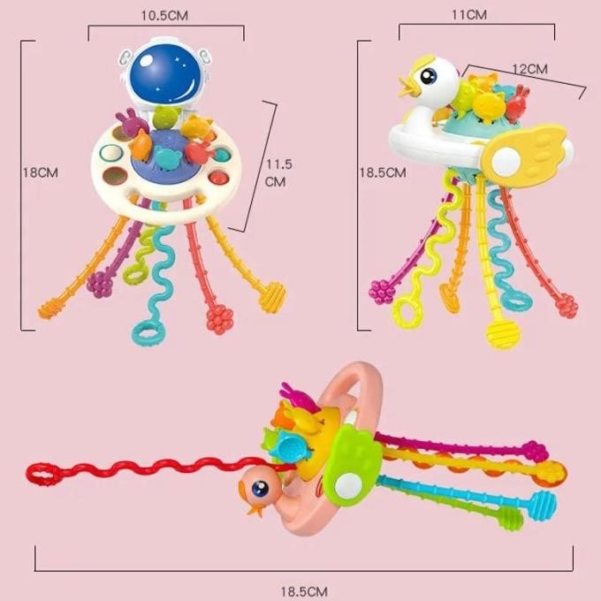 Flase Sale [Felizkids] [Fk171] Baby Teether Sensory Motorik Pull String Toy Baby Teether Gigitan Bay