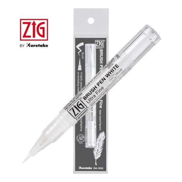 

Ba Kuretake Zig White Brush Pen Ultra Fine Brushpen Comic Manga Drawing P