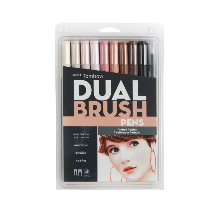

Ba Tombow Dual Brush Pen Set 10 Colors Portrait/Potrait Palette Hemat