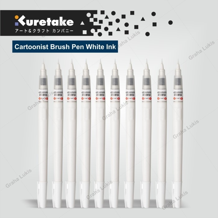 

Ba Ready Kuretake Zig Cartoonist Brush Pen - White Ink Terlaris