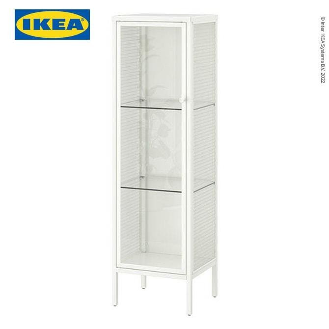 IKEA BAGGEBO Lemari Pajangan dengan Pintu Kaca 34x30x116 cm