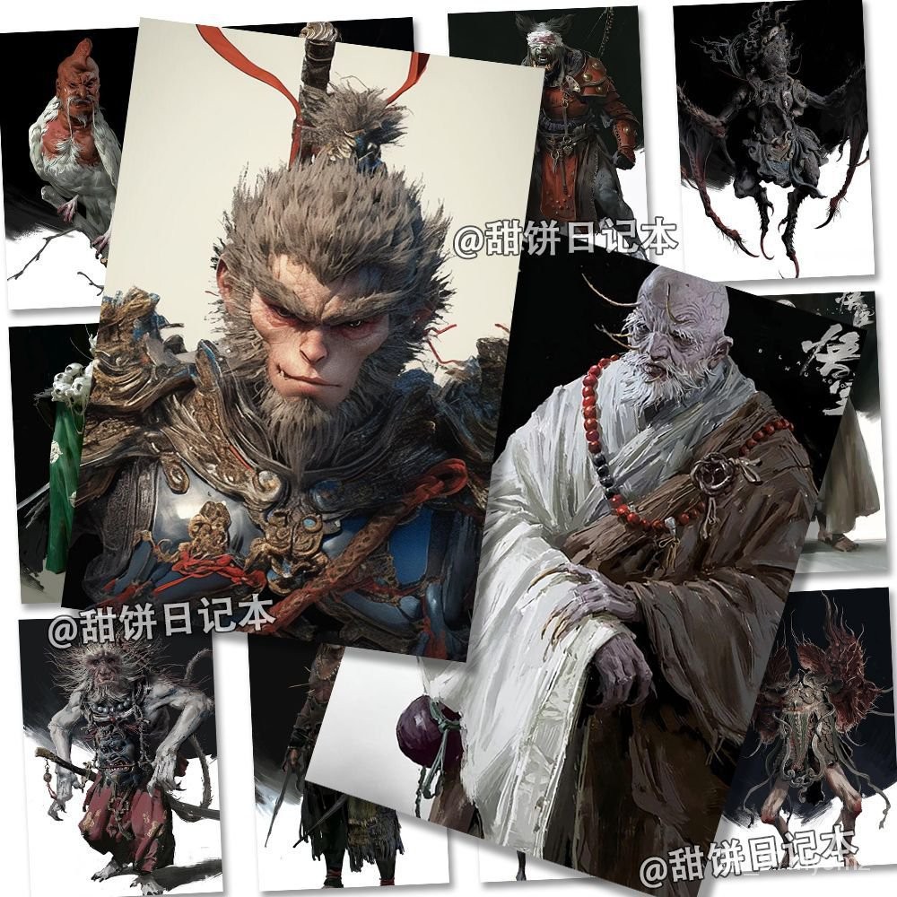 

96Zhang Hei Myth Wukong Stickers Surrounding the Game Good-looking Mobile Phone Waterproof Decorative Desktop Luggage Stickers 6UOO