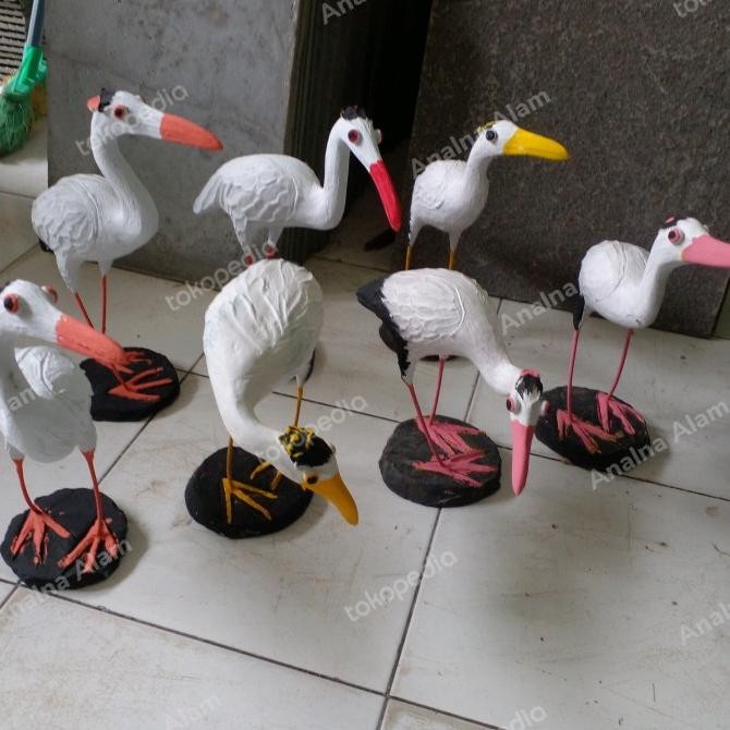 patung bangau/patung taman/patung air mancur