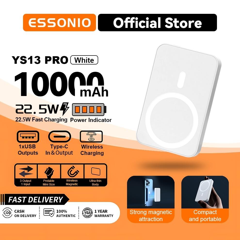 Kekinian Essonin Original Powerbank/Magsafe Ys13 Pro Battery Pack Wireless Powerbank Magnetic 10000M