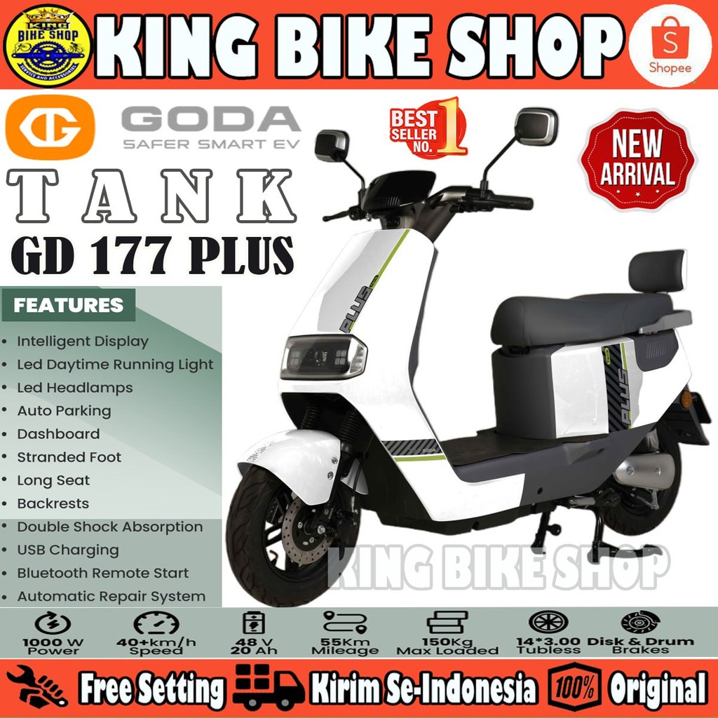 Sepeda Listrik GODA TANK 177 PLUS 1000 Watt Electric E Bike