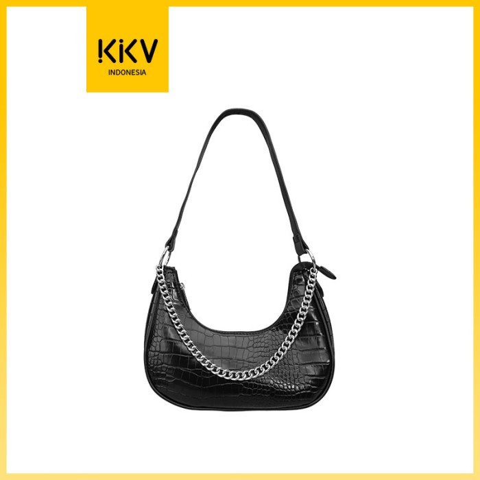 TERBAIK KKV DUNNS Shoulder Bag Tas Bahu Wanita Leather Kulit PU Glossy Croco