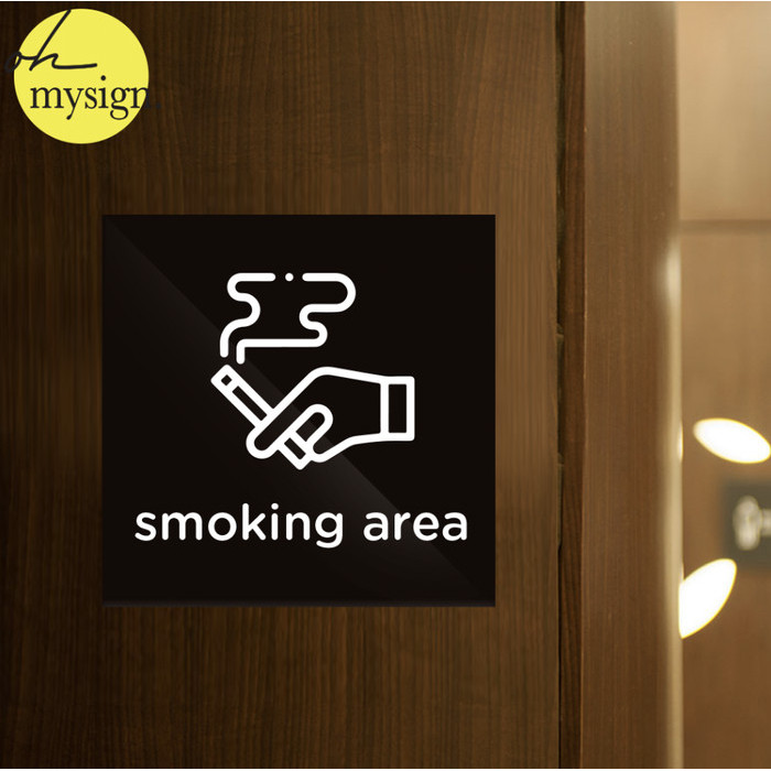 

Promo Sign Akrilik Smoking Area Printed | Papan Penanda | Stiker Akrilik Elegan