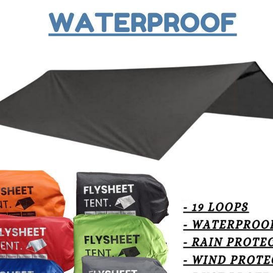 Flysheet 4X6M Bahan Tebal Anti Air Tutup Atap Pelindung Tenda Camping