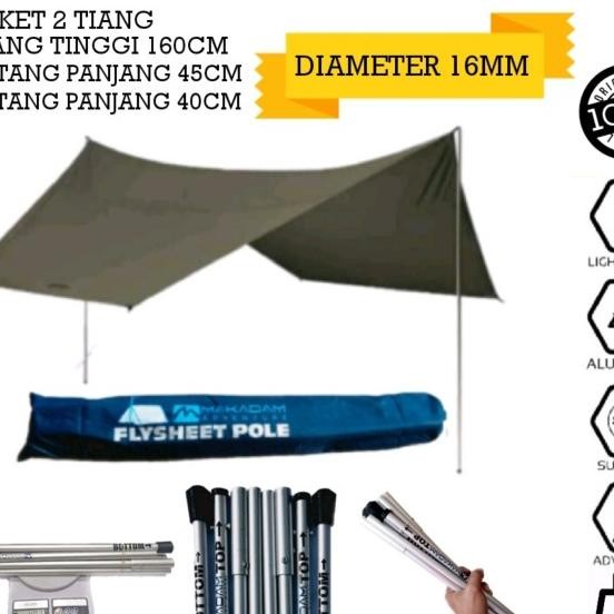 Tiang Flysheet Frame Fly Sheet Tenda Alumunium Set