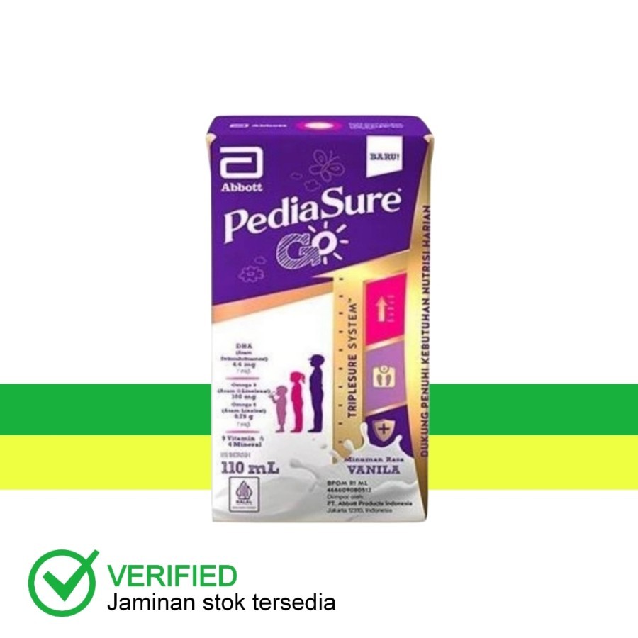 

PEDIASURE Go Triplesure Vanila Susu UHT 110 ml