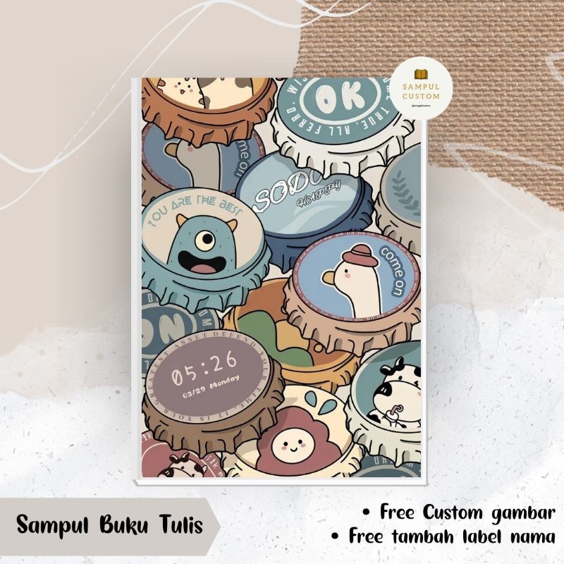 

(HARGA 1 LEMBAR MIN ORDER 5 LEMBAR) SAMPUL BUKU CUTE FREE CUSTOM