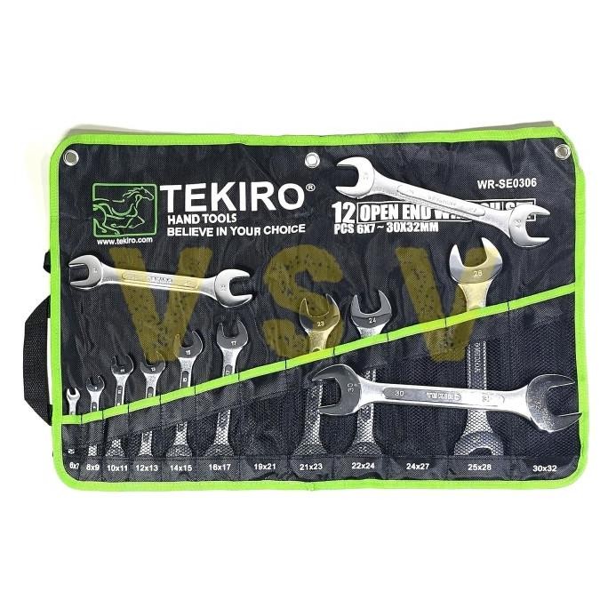 Tekiro Open End Wrench Set 12 Pcs 6-32 Mm Kunci Pas Set 6-32 Mm 12 Pc Kode 8903
