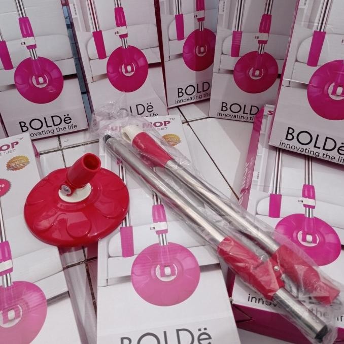 tongkat pel spin mop bolde gagang / stick stainless bolde super mop