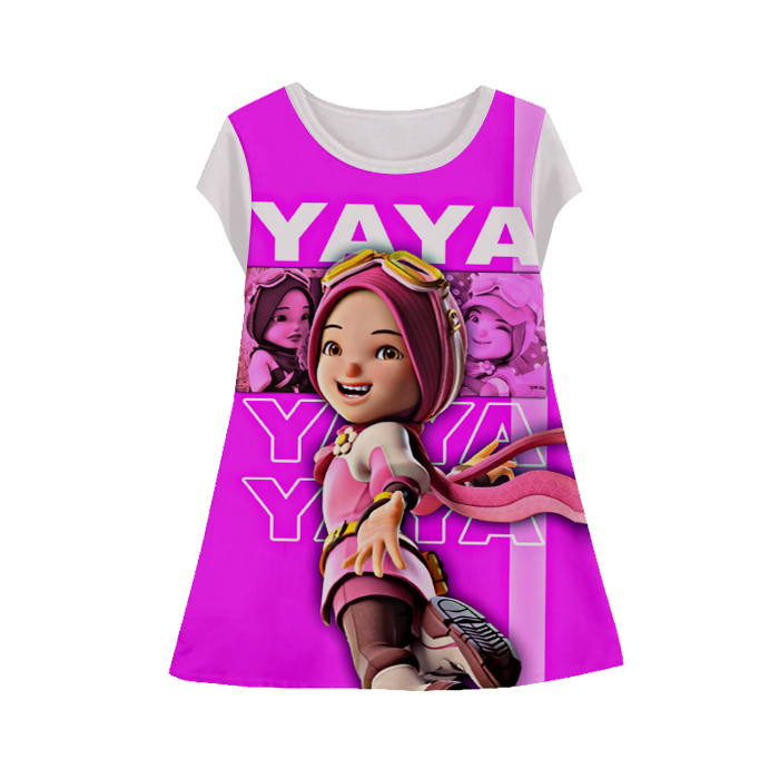 Baju Dress Anak Perempuan YAYA BOBOIBOY v1 Tunik Anak Wanita Untuk Umur 1-12 Tahun - kaosanakmurahme