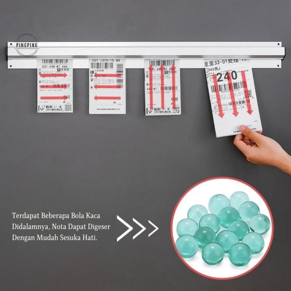 

BISA COD Bill Holder/ Receipt Holder/ Capitan Nota Stainless/Bill Holder/ Receipt Holder/ Capitan Nota Stainless 45x6 cm/60*6cm/90*6cm/Penjepit Kertas Bon Bill Tab Grabber Aluminum Bill Holder Restaurant Getra Cafe Or42