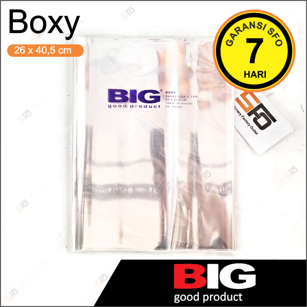 

Sampul Buku Plastik OPP BIG Boxy 25 lembar - 1002