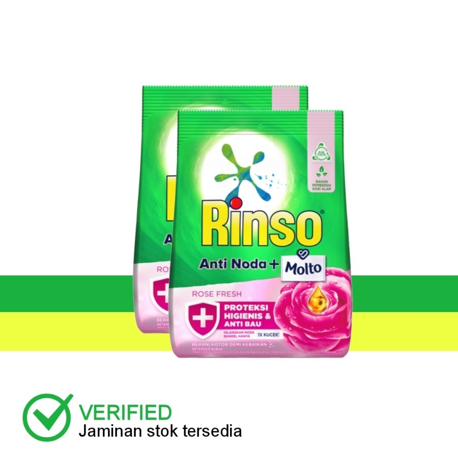 Rinso Molto Anti Noda Deterjen Bubuk Rose Fresh 1.8 kg x 2 pcs