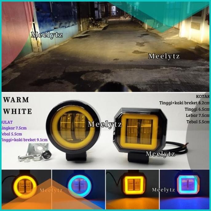 Lampu tembak sorot warm white CREE CWL 4D lensa 2mata Bulat Kotak 140