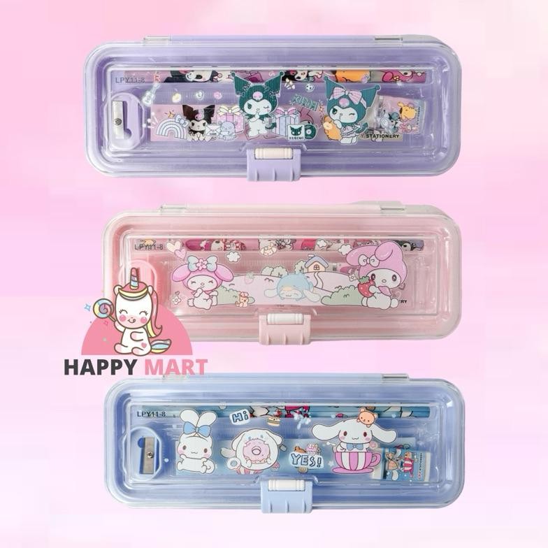 

ht-12 kotak pensil set KLIP motif sanrio kuromi / melody / cinnamoroll Original