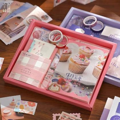 

gd-8 SCRAPBOOK SET JOURNAL KIT Lengkap Isi 155 Pcs Include Buku + Sticker + Memo + Washi Tape Perlengkapan Journal Viral