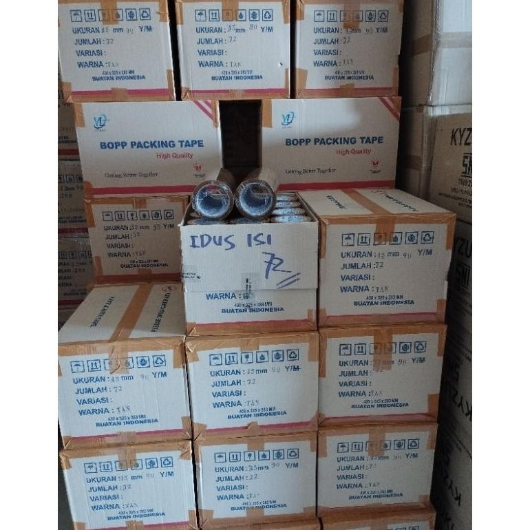 

ZAI-2530 (YOULIAN)Lakban 45MM 90Y Grosir 1Dus Isi 72 Roll Bening/Coklat Isolasi murah bening dan coklat Sale