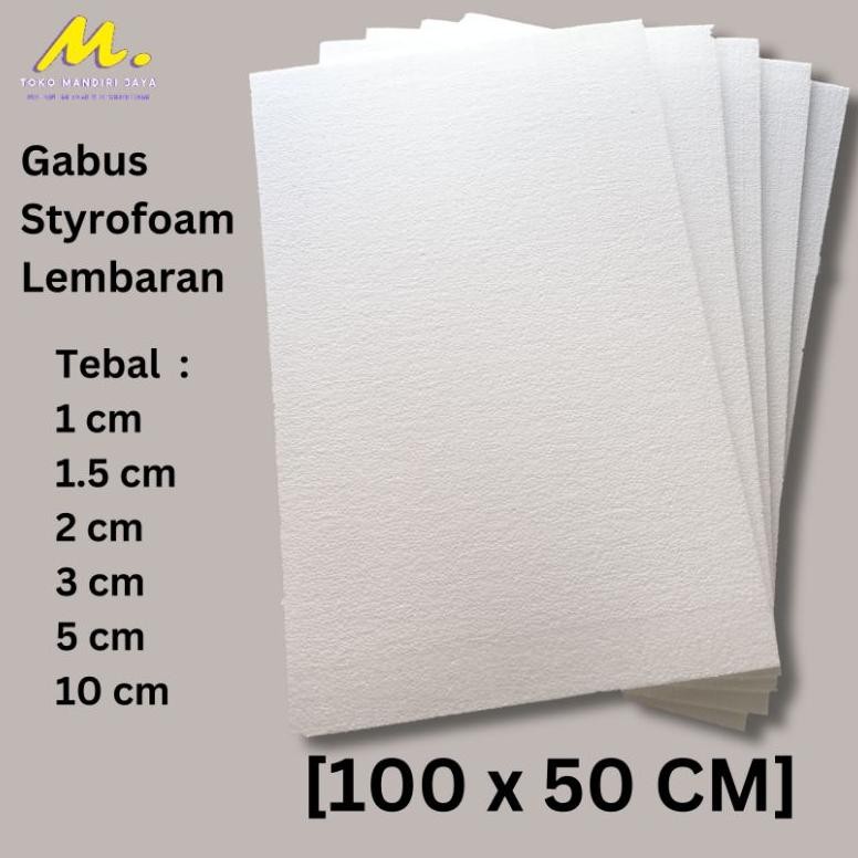 

Termurah Gabus / Styrofoam / Sterofoam Tebal 1, 1.5, 2, 3, 5, 10 Cm Lembaran / Papan [100X50Cm] Qc Pass