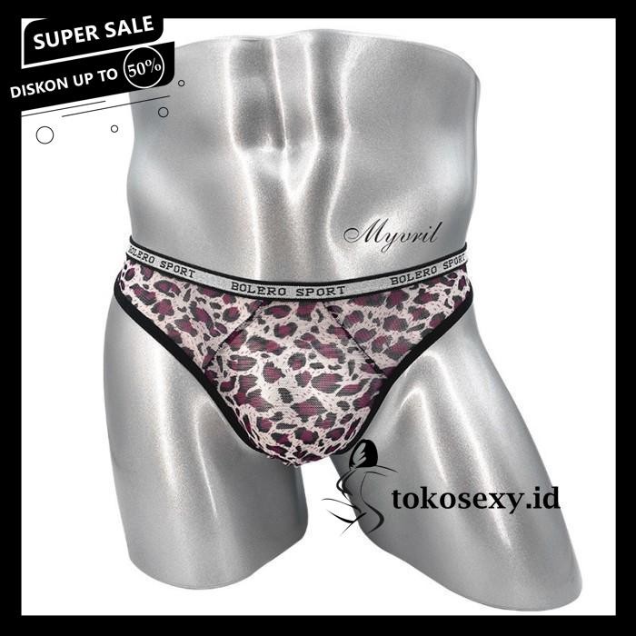 G STRING PRIA SEXY LOW WAIST MESH CELANA DALAM LEOPARD THONG Y GRATIS ONGKIR