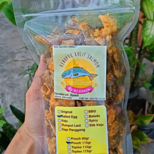 

Keripik Kulit Ikan Salmon Ed Egg Pouch 110Gr Celan Gurih Enak