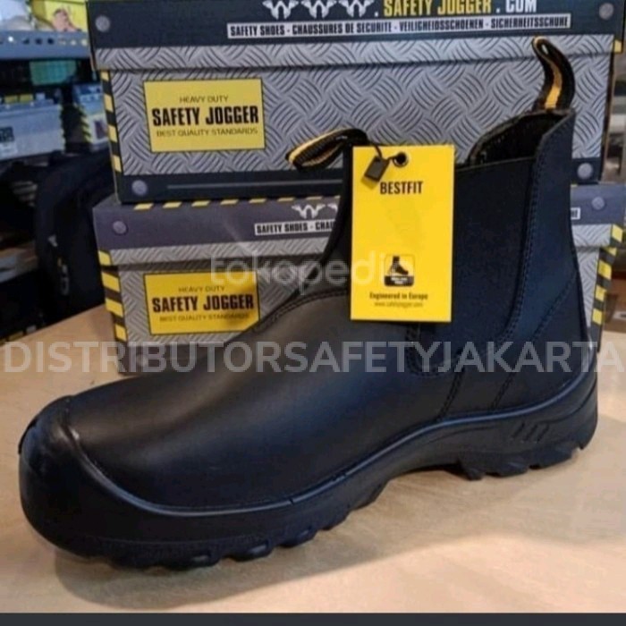 SEPATU SAFETY JOGGER BEST FIT BLACK 100% KULIT BERKUALITAS