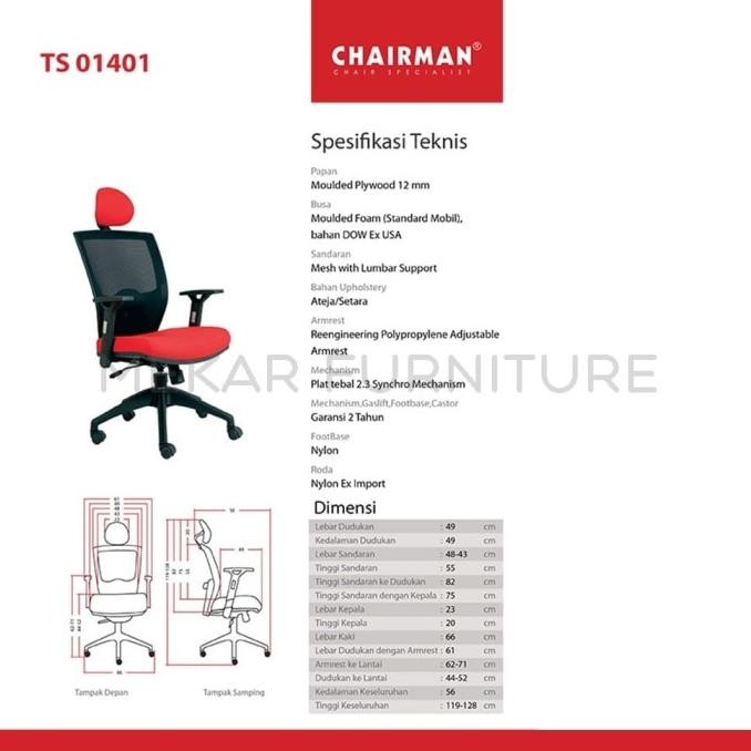 Kursi Kantor Chairman - TS 01401 - Mekar Furniture