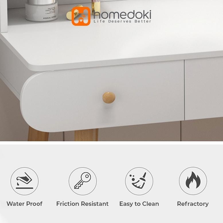 Homedoki Meja Rias/Meja Rias Modern Minimalis/Meja Rias Putih /Meja Rias Minimalis/Meja Rias Aesthet