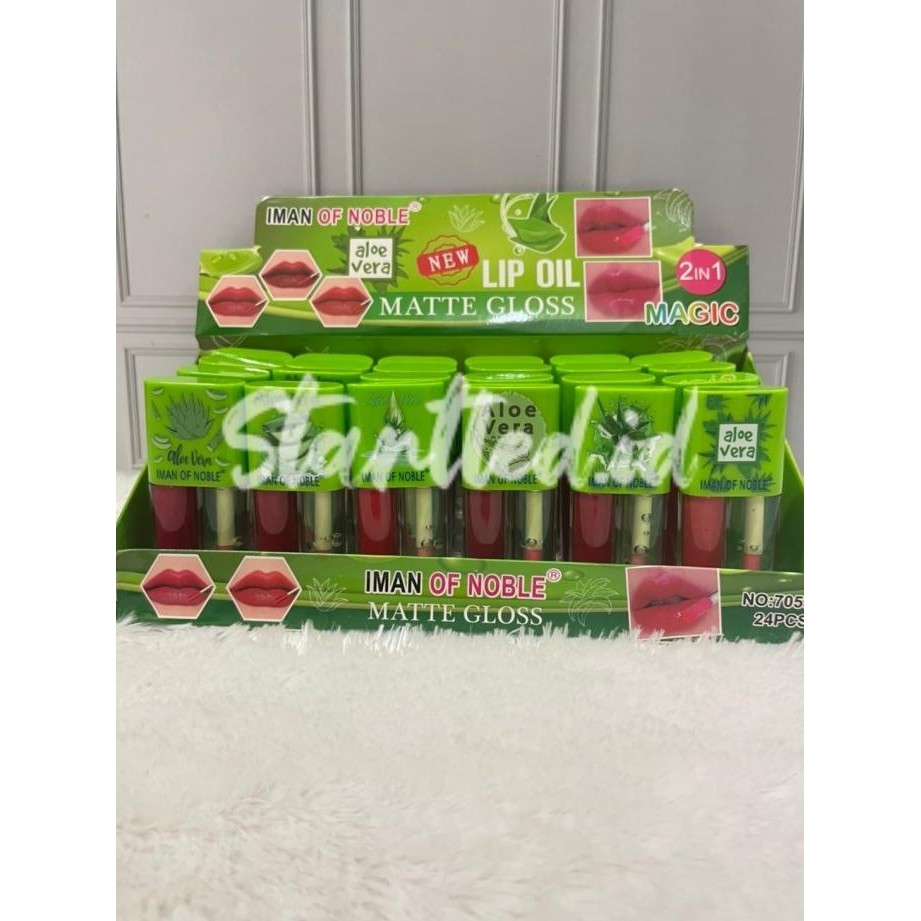 [Lusinan] Lip Oil Iman Of Noble Matte Gloss Aloevera 2 In 1 Magic 7053 Shp21