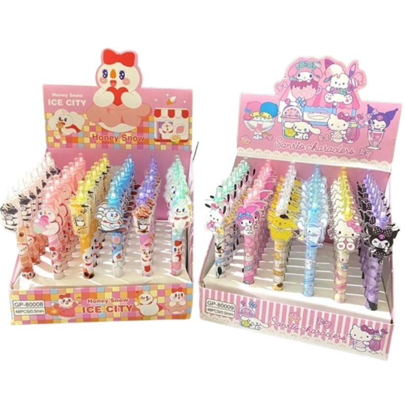 

lij-56 (1box=48 pc) PEN SANRIO CLICK / PULPEN GEL CETEK MELODY KUROMI CINNAMOROLL MIXUE KLIK Sale